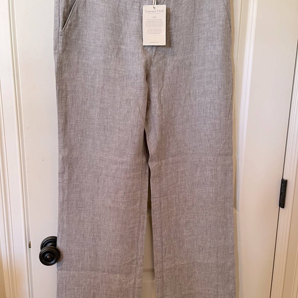 Garnet Hill Gray Straight Leg Pants